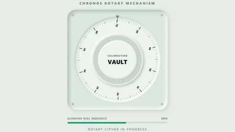 Sleek Digital Combination Lock Interface Calibrating Vault with Chronos Rot.. Stock Footage 347716693