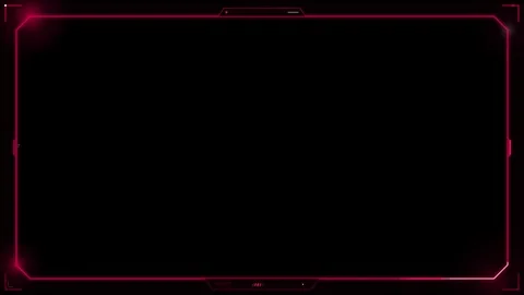 Sleek digital frame with neon pink accents and geometric patterns on a dark.. 動画素材 336365195
