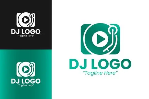 Sleek DJ Logo Stock Illustration