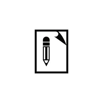 Sleek edit document icon featuring a pencil and paper for easy content modifi Stock Illustration