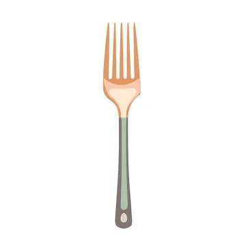 Sleek Fork Icon: Flat Vector Illustration for Web Design Illustrazione stock