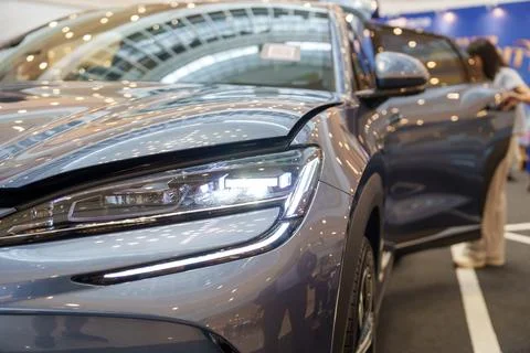 Sleek front design of the BYD Seal electric vehicle Stock Photos