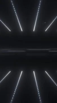 Sleek futuristic scene with rows of white LED light beams converging into a.. Stock Illustration