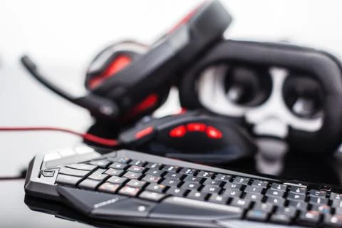 Sleek Gaming peripherals set Stock Photos