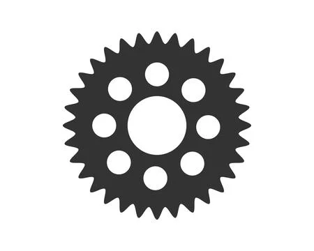 Sleek gear icon, precision cut, isolated on white. Symbolizes engineering, .. Stock Illustration