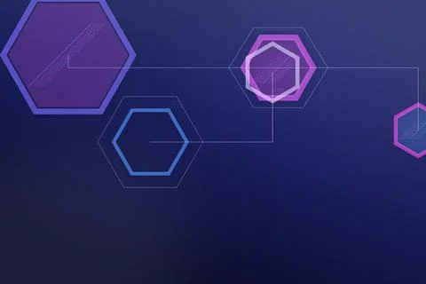 A sleek geometric composition of glowing hexagons and connected lines creat.. Stock Illustration