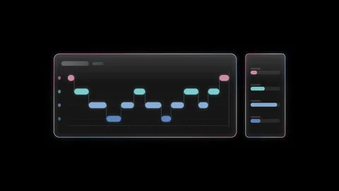 Sleek Glass UI Animation Representing Sleep Stages with Vibrant Colors and Smoot Stock Footage 341329402
