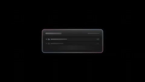 Sleek Glass UI Tree Expand Animation Featuring a Black Background Soft White Pan Stock Footage 341306866