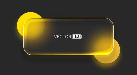 Sleek glowing yellow abstract rectangle on a dark background. Modern Stockillustratie