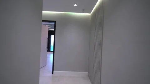 Sleek Hallway: Subtle Glow Refined Style Video stock 310237468