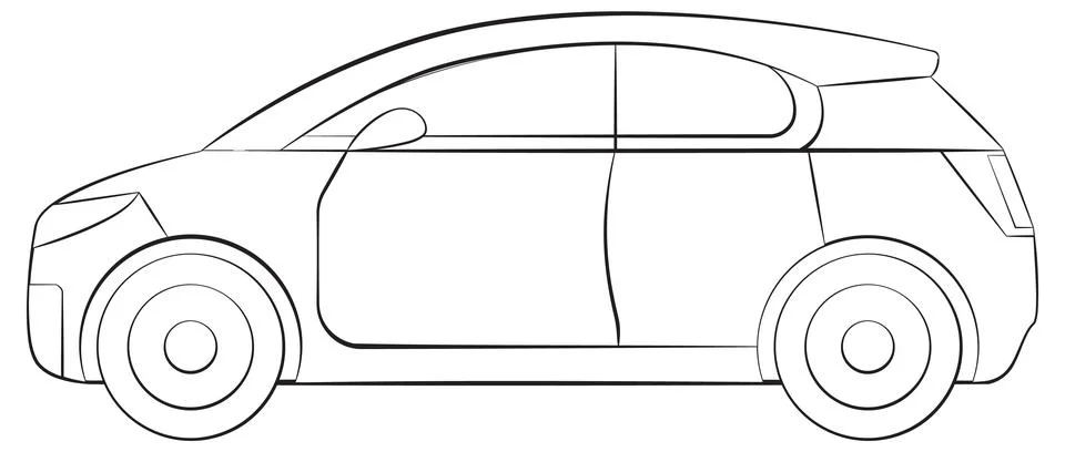 Sleek Hatchback Car Vector Illustration Illustrazione stock