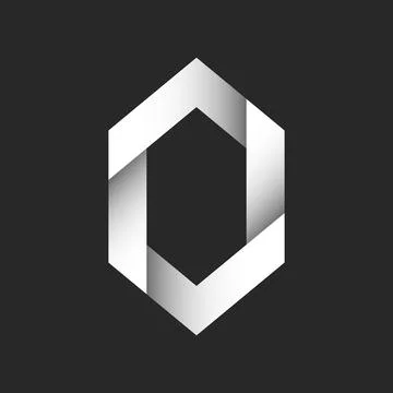 Sleek hexagonal vector logo letter O shape with modern geometric style, fea.. Stock Illustration