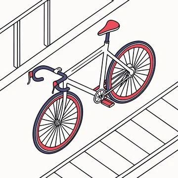Sleek Isometric Road Bicycle Vector Graphic Stock Illustration
