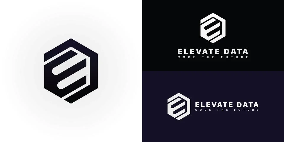 The sleek logo uniquely embodies the initials ED Stock Illustration