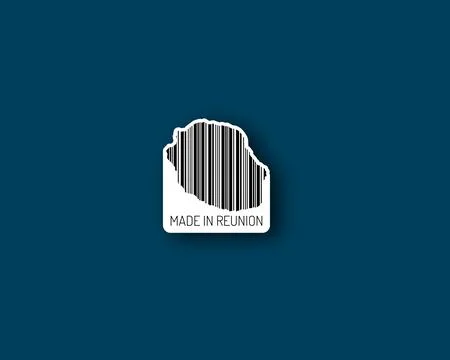 Sleek “Made in Reunion” barcode Stock Illustration