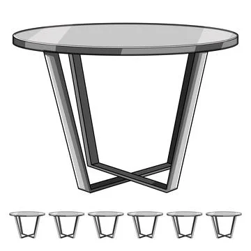 Sleek metal table cartoon vector graphic Stock Illustration