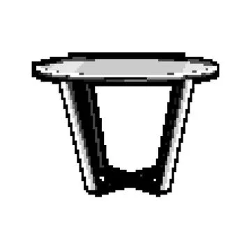Sleek metal table pixel art vector illustration Stock Illustration