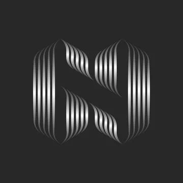 Sleek metallic parallel lines and geometric shapes form a modern silver 96 .. Stock Illustration