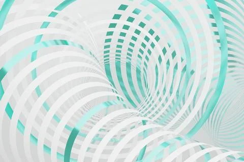 Sleek metallic turquoise lines as dynamic spiral pattern on minimalist white  Stock Illustration