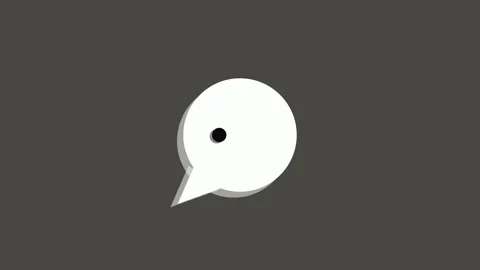 A sleek minimalist speech bubble floating against dark background. Minimali.. Stock Footage 337567435