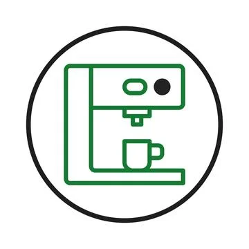 Sleek minimalistic coffee machine illustration offering caffeine freshness .. Stock Illustration