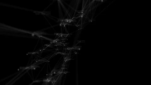 A sleek model of a neural network rotates against a black background. Seamless Stock Footage 241061630
