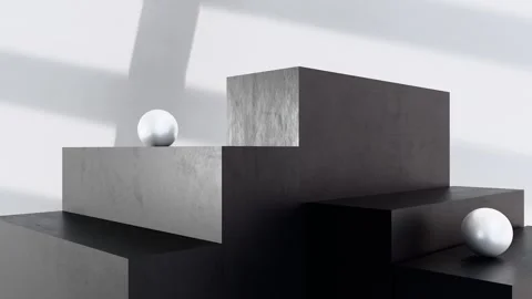 Sleek modern abstract podium background with geometric square rectangle shapes Video stock 318610470