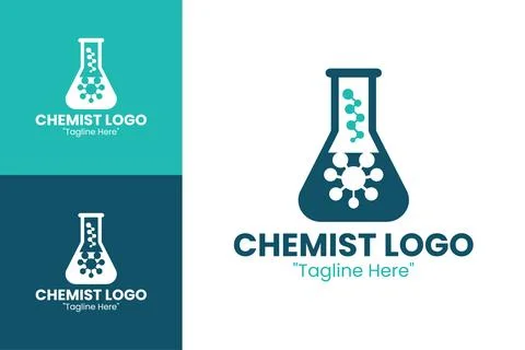 Sleek Modern Chemist Logo Stock Illustration