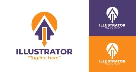 Sleek Modern Illustrator Logo Stock Illustration