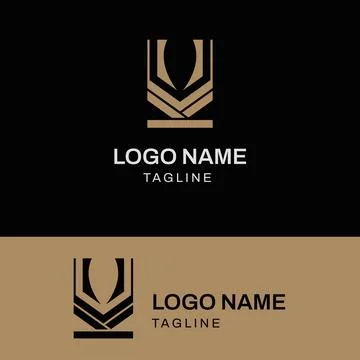 A sleek, modern logo featuring a geometric emblem with gold accents on dark.. Иллюстрация