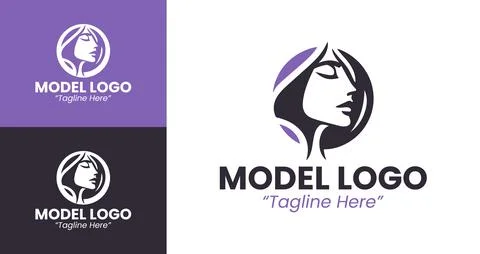 Sleek Modern Model Logo Ilustração Stock