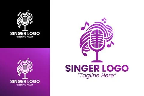Sleek Modern Singer Logo Stock Illustration