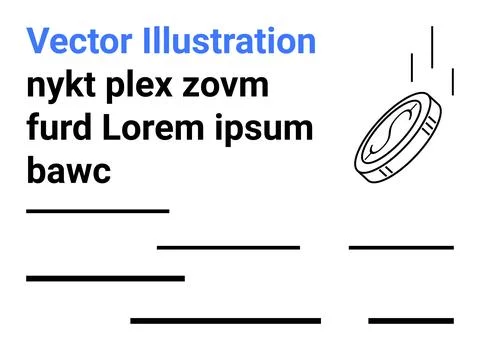 Sleek Modern Vector Artwork with Falling Coin and Placeholder Text Elements 스톡 일러스트