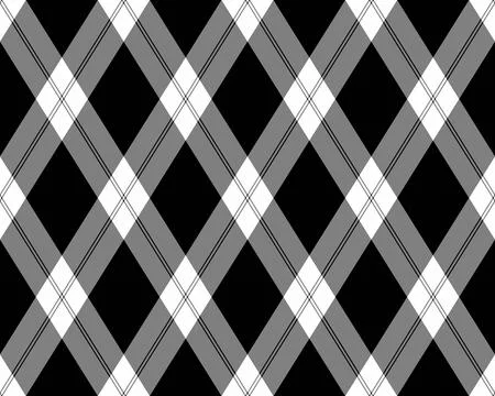 Sleek monochrome plaid pattern.  Geometric design in black, white, and grey.. Stock Illustration
