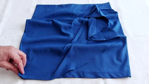 Sleek Motion, Soft Fabric-Folding with Intent and Elegance 스톡 동영상 312505276