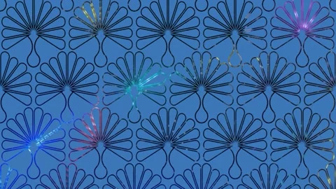 Sleek Navy Blue Tech Fan Pattern Loop – Modern Geometric Corporate Background Video stock 333091775