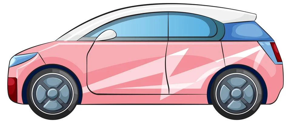 Sleek Pink Hatchback Vector Illustration Stock Illustration