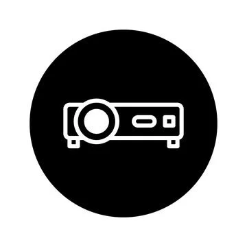 Sleek projector icon design highlighting modern technology and visual commu.. Stockillustratie