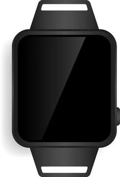 Sleek Rectangular Smartwatch Blank Frame Template for Digital Customization Stock Illustration