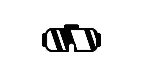 Sleek Rounded Goggle Visor Wearable Tech Icon Stock Footage 340305926