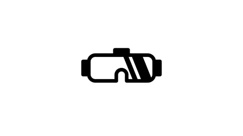 Sleek rounded sunglass icon animation isolated on white background Stock Footage 338428660