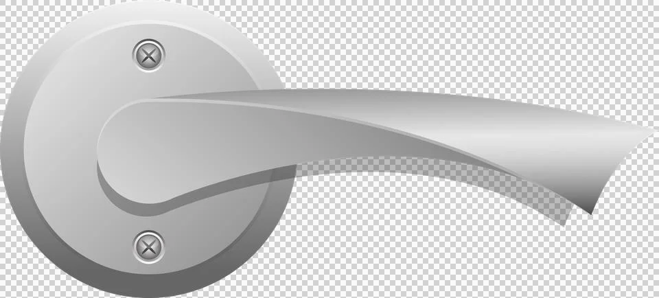 Sleek silver door handle hardware with a modern design, enhancing interior .. Illustration