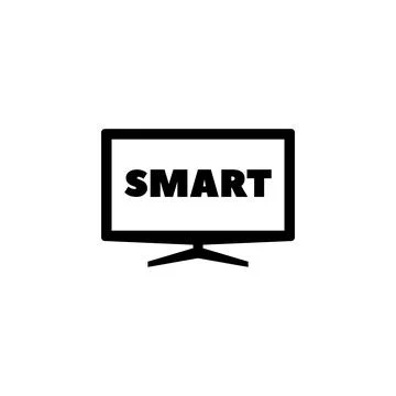 Sleek smart TV vector icon for digital media applications Stock Illustration