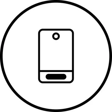 Sleek smartphone icon in a circular frame representing modern mobile technolo Illustrazione stock