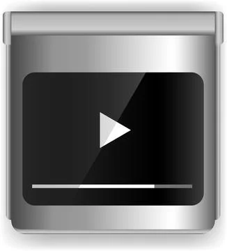SLEEK SMARTPHONE VIDEO PLAYER INTERFACE WITH PLAY BUTTON AND PROGRESS BAR Illustrazione stock