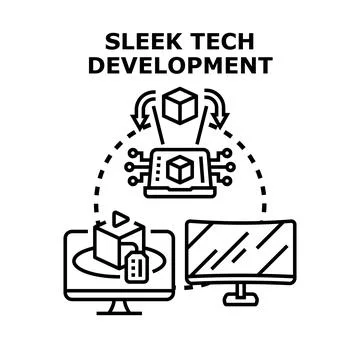 Sleek tech development and innovation process concept 스톡 일러스트