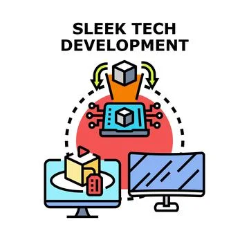 Sleek tech development and innovation process concept Stock Illustration