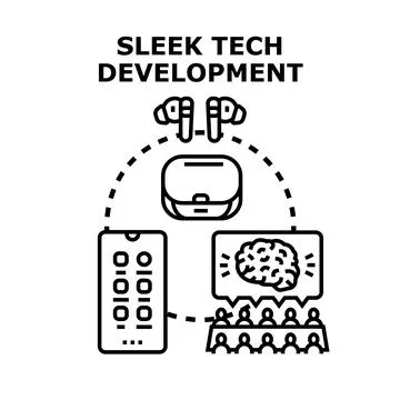 Sleek tech development concept in progress Stockillustratie