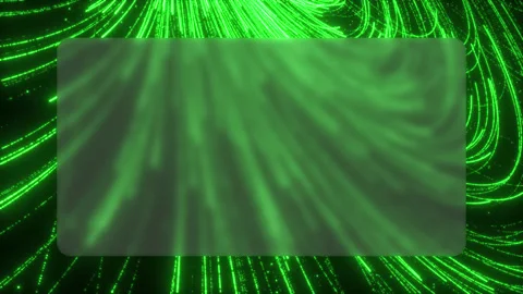 A sleek tech video backdrop features glowing cyan particle lines streaming d Stock Footage 336897602
