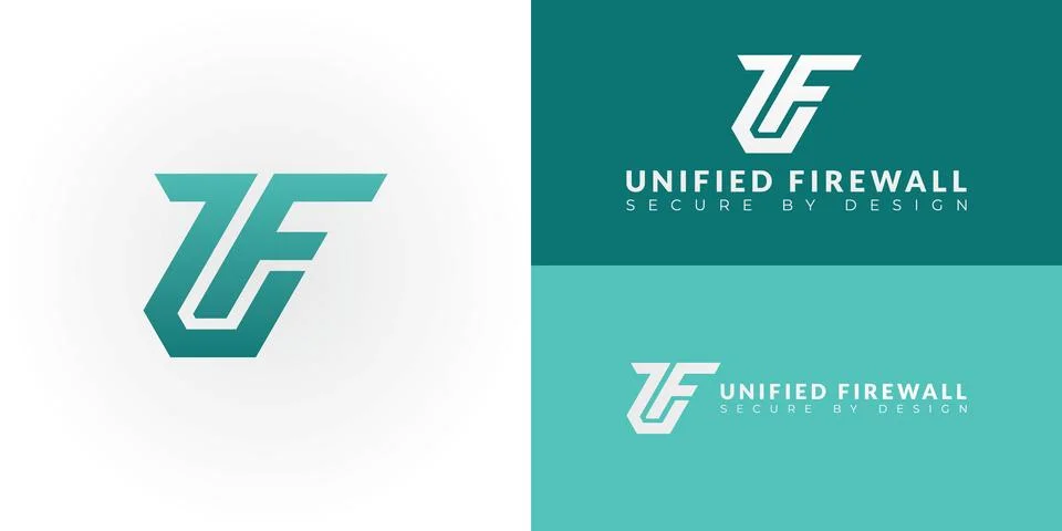 The sleek UF logo, designed for cybersecurity and software development Stock Illustration